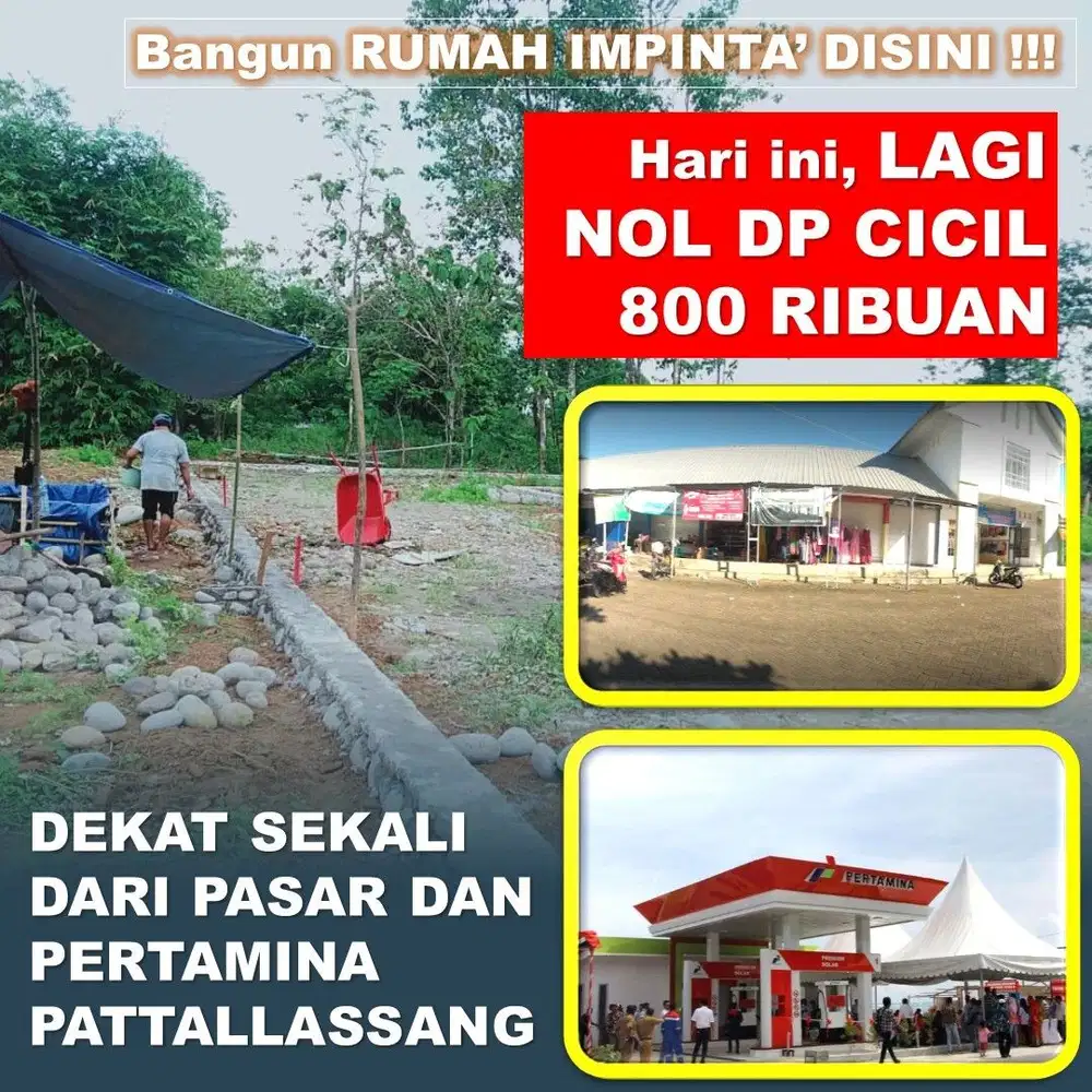 KAVLING SIAP BANGUN NOL DP CICIL 800 RIBUAN