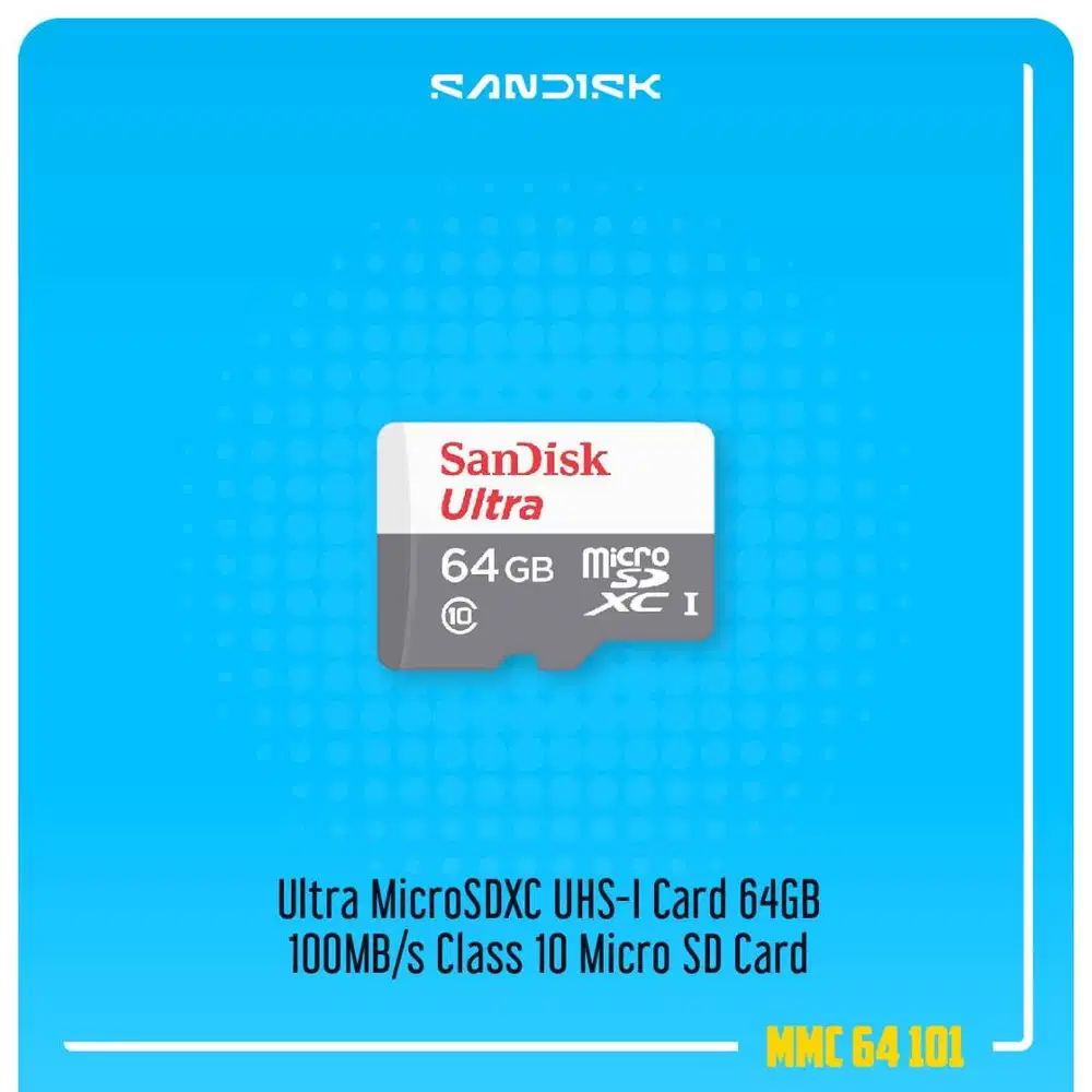 SanDisk Ultra MicroSDXC UHS-I Card 64GB 100MB/s Class 10 Micro SD Card
