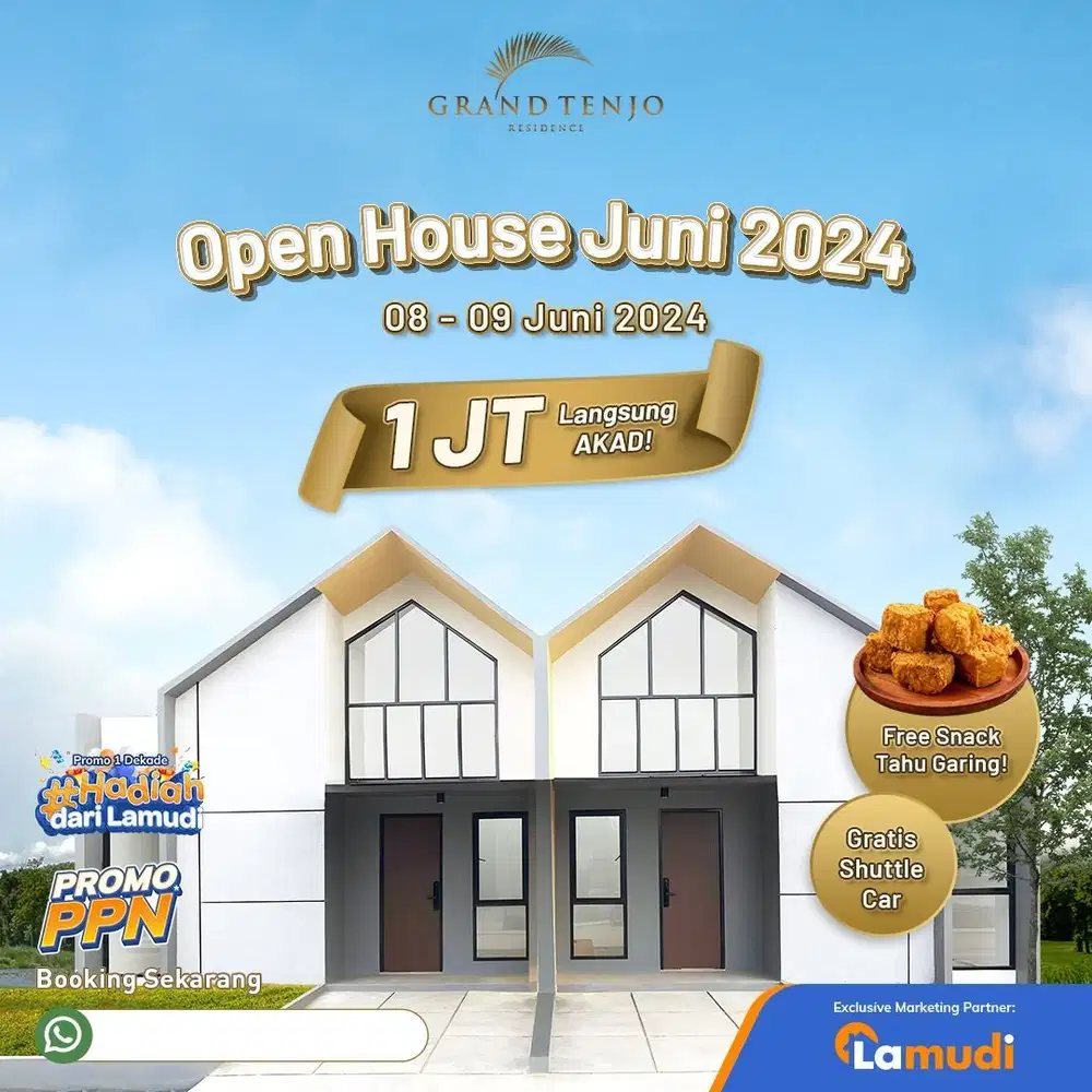 Booking fee 1 juta langsung akad, harga  mulai 400 jutaan Grand Tenjo