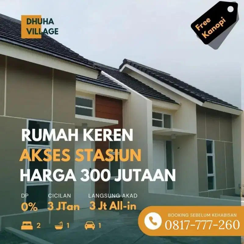 Cluster Dekat Stasiun Citayam Depok Bonus Rooftop di Pinggir Jl Raya