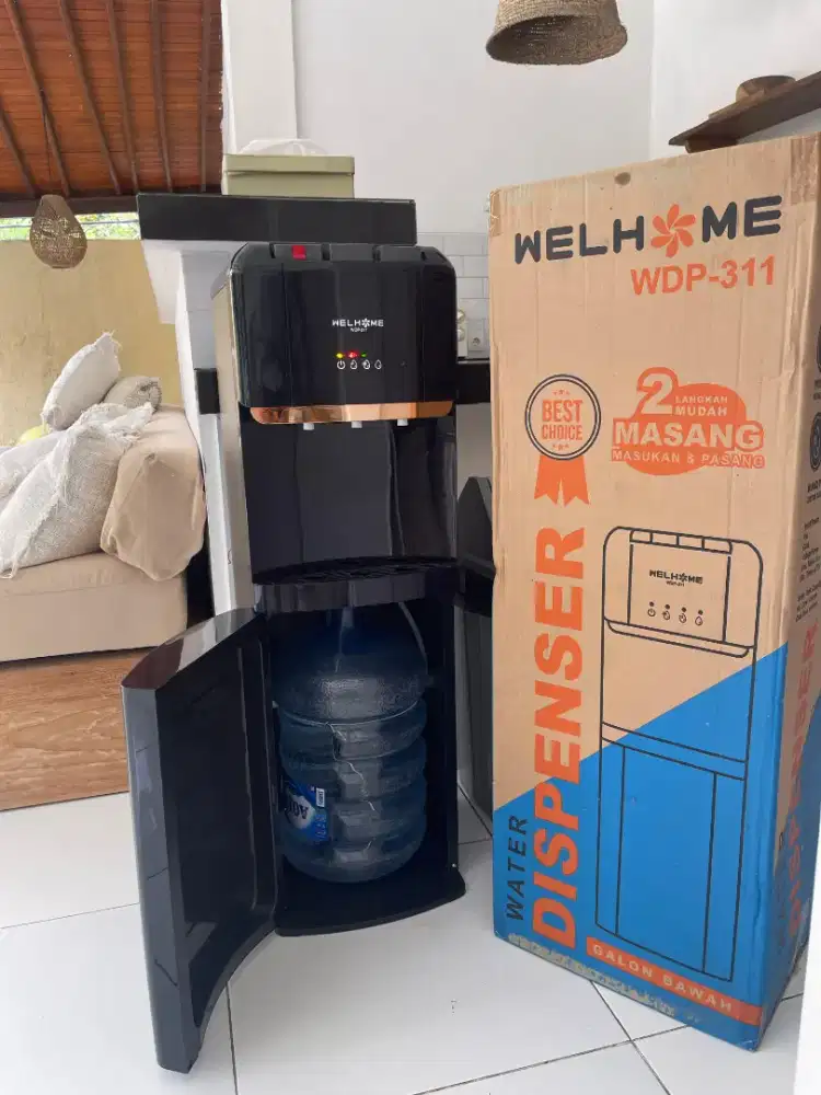 Merk WELHOME water dispenser air 3 Kran tipe galon bawah