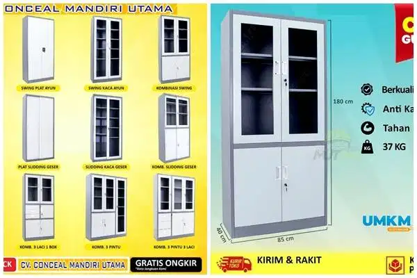 Filing Cabinet Lemari Arsip Dokumen File Buku Loker locker Baru bekas