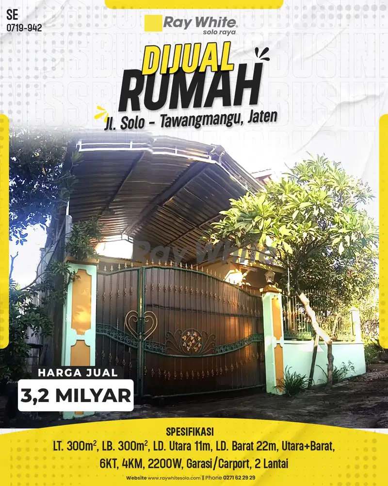 Rumah Hook 6KT di Tepi Jalan Raya Jaten Karanganyar