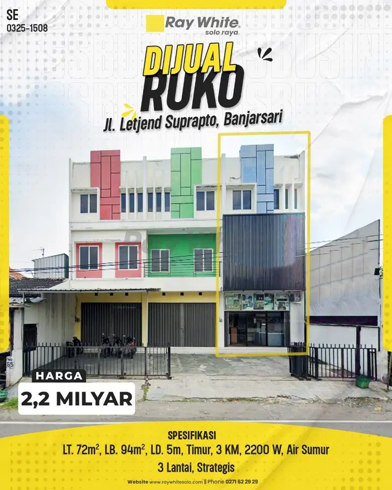 Ruko Modern 3 Lantai di Jl. Letjend Suprapto, Sumber, Solo