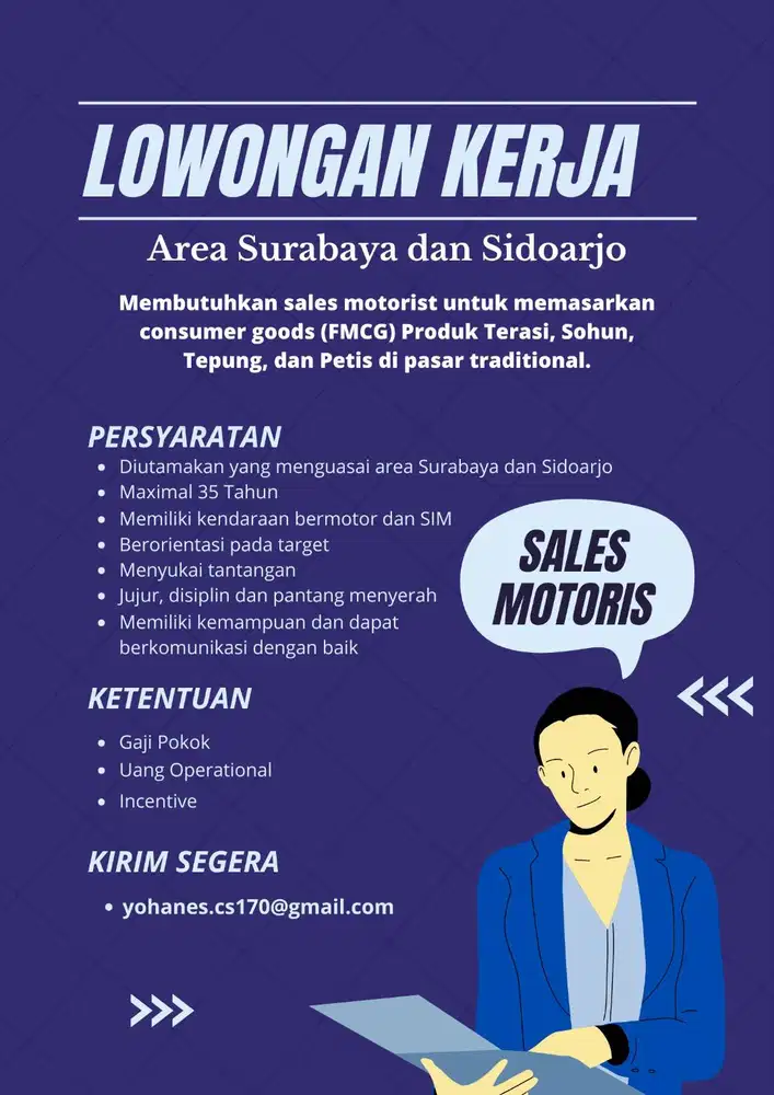 Lowongan Sales Motoris dan SPG