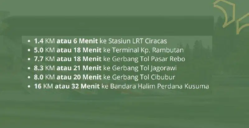 RUMAH 2 LANTAI 3 KT/ 2 KM STRATEGIS DI KLP DUA WETAN,CIRACACAS, JAKTIM