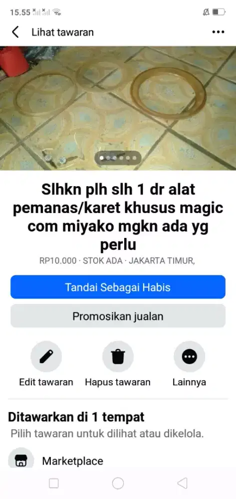 Slhkn plh slh 1 dr alat pemanas/karet ex copotan magic com mgkn perlu