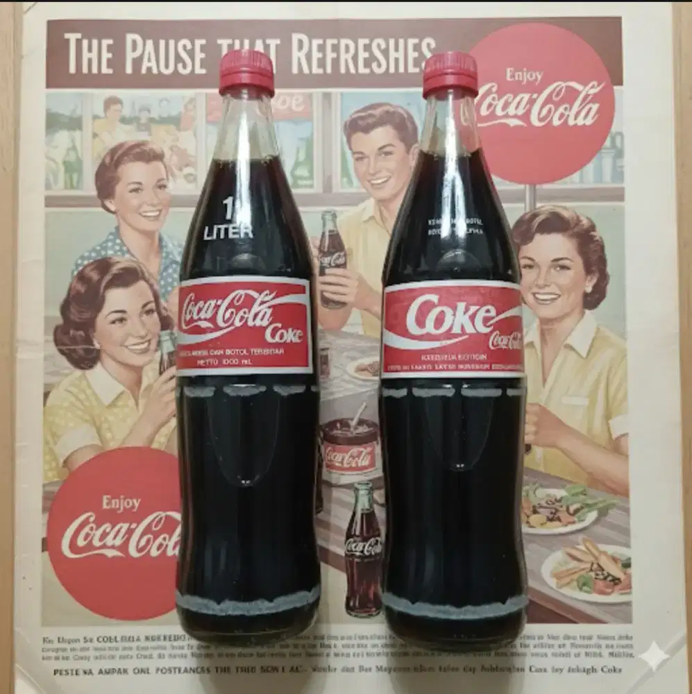 Antik Cocacola botol kaca 1 L