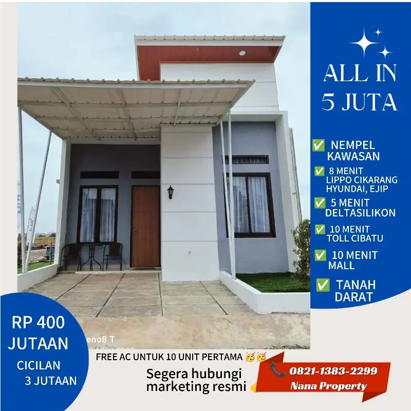RUMAH DIJUAL LIPPO CIKARANG KAVLING HIILSIDE CIKARANG DP 0 %