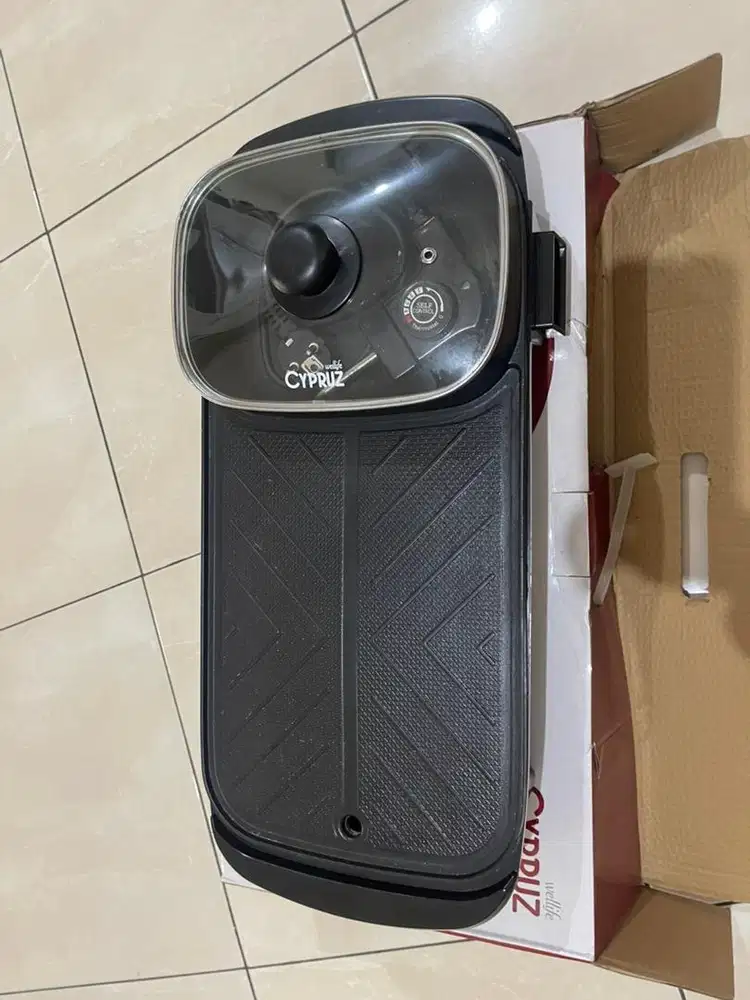 Cypruz Grill Pan BBQ  Hotpot 2 in 1 Panggangan Anti Lengket Electric