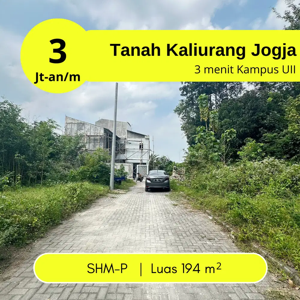 3 menit Selatan Kampus UII, Jual Tanah Jogja Cocok Hunian Kost