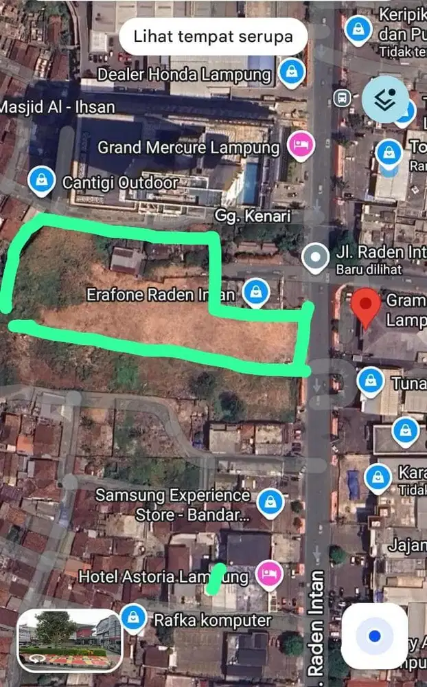 Dijual Tanah Kosong di Raden Intan T.Karang Pusat