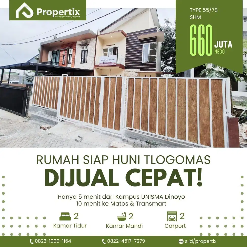 Rumah Siap Huni hanya 5 menit dari Dinoyo Malang Kota