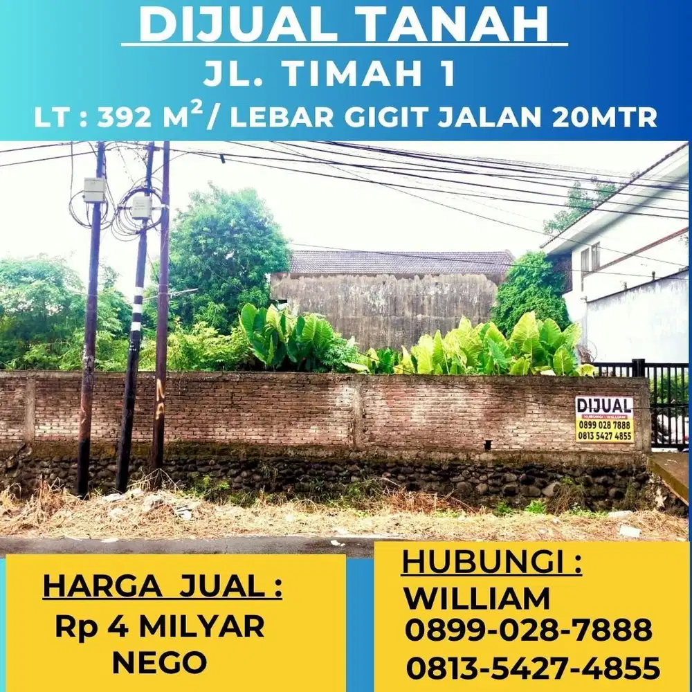 JUAL TANAH JL TIMAH 1 MAKASSAR