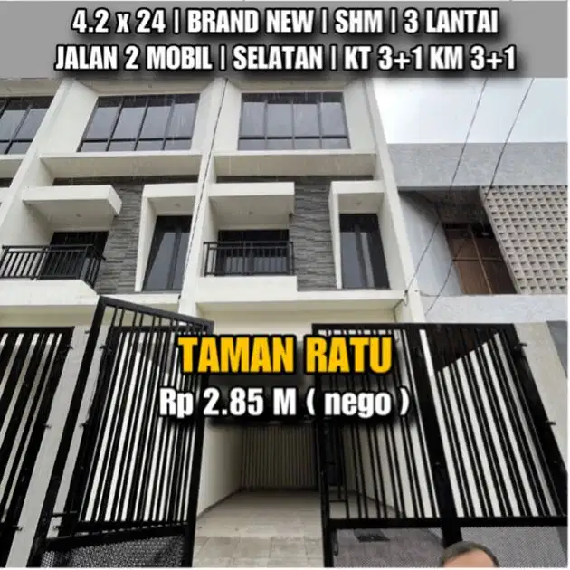 V008 BRAND NEW 4.2x24 TAMAN RATU DEKAT MALL CENTRAL PARK TANJUNG DUREN