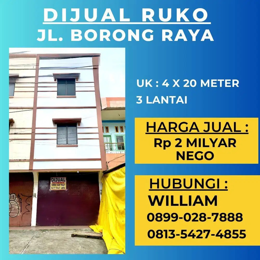 JUAL RUKO JL BORONG RAYA MAKASSAR