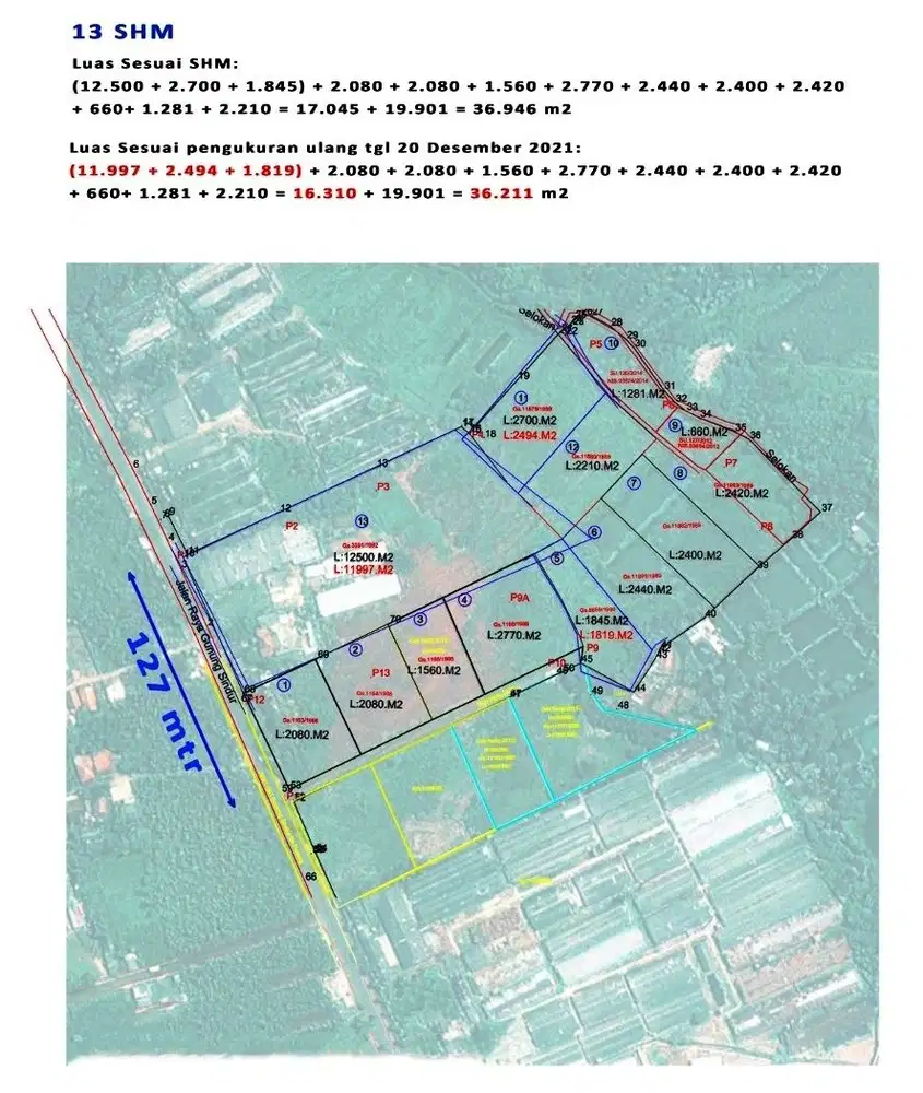 Dijual Tanah Lokasi Strategis peruntukan Industri di Gunung Sindur