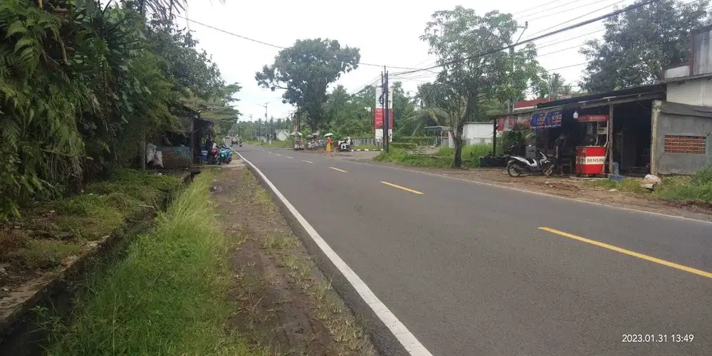 Dijual tanah pinggir jalan nasional dekat gerbang pintu tol Panimbang