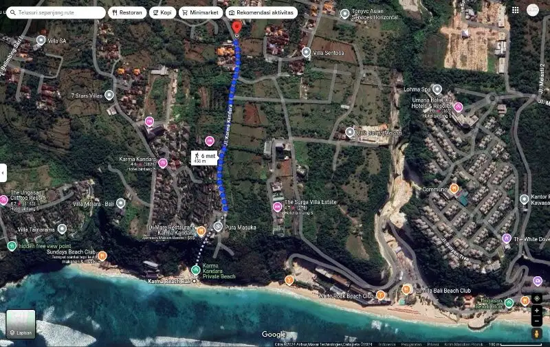 Tanah komersial dekat pantai melasti 600m2 idr 7,5jt/m2