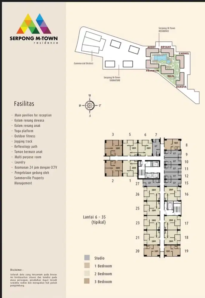 DIJUAL Cepat Apartemen Mtown Studio Gading Serpong depan mall SMS