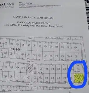 Di Jual tanah kavling hook di waterfront citraland surabaya barat