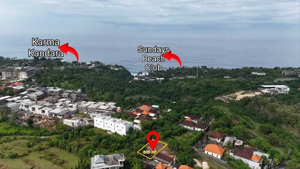 Tanah ocean view Belimbingsari Pecatu 600m2 idr 7,5jt/m2