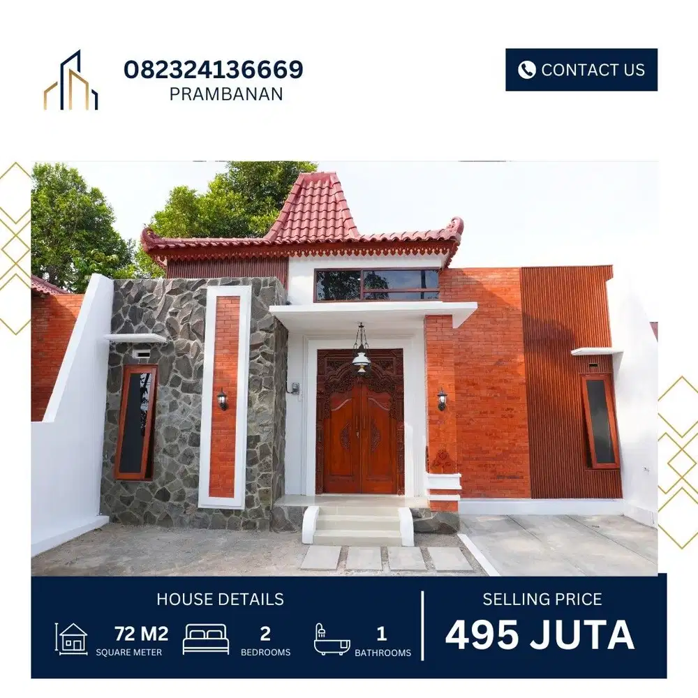 Dijual Rumah Prambanan, Harga Termurahh, Legalitas SHMP