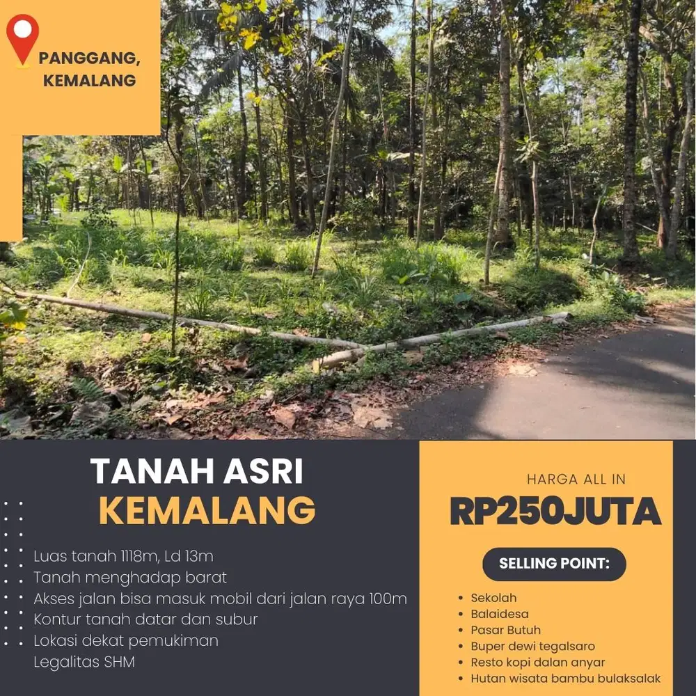 ASRI SEJUK TANAH TEGALAN AREA PANGGANG, KEMALANG