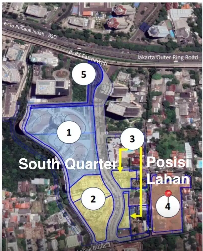 Lahan 1,3 hektar di sebelah South Quarter Cilandak Lebak Bulus