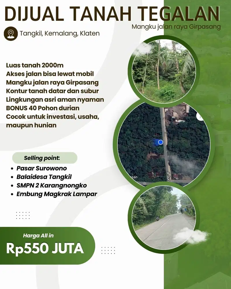 COCOK UNTUK INVESTASI PERKEBUNAN BELI TANAH BONUS 40 POHON DURIAN