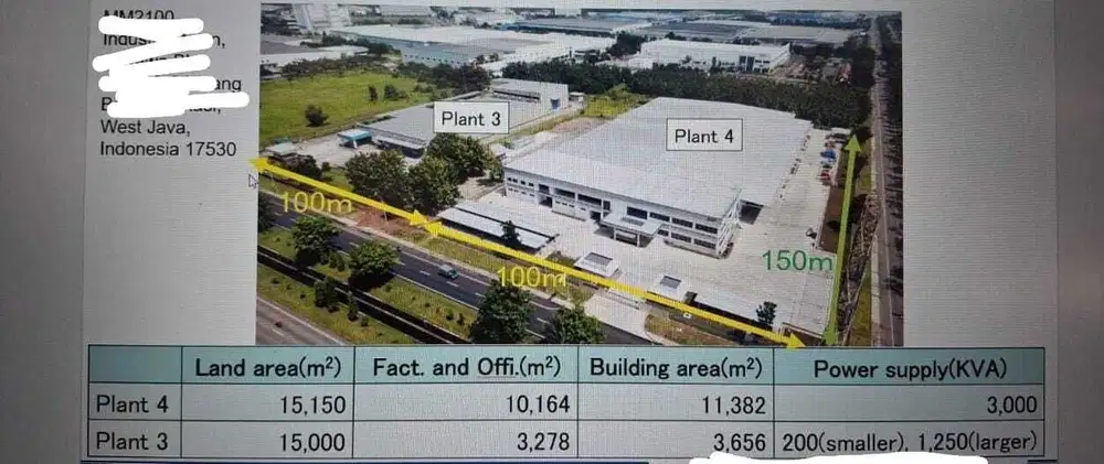 Dijual Ex Pabrik Jepang Luas 3ha harga murah + Bonus Lift di lobby