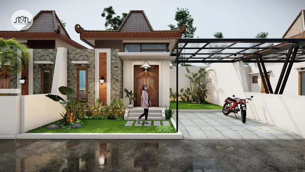 UNIT PREMIUM BERGAYA JOGLO ETNIK MODERN DEPAN HOTEL GALUH PRAMBANAN