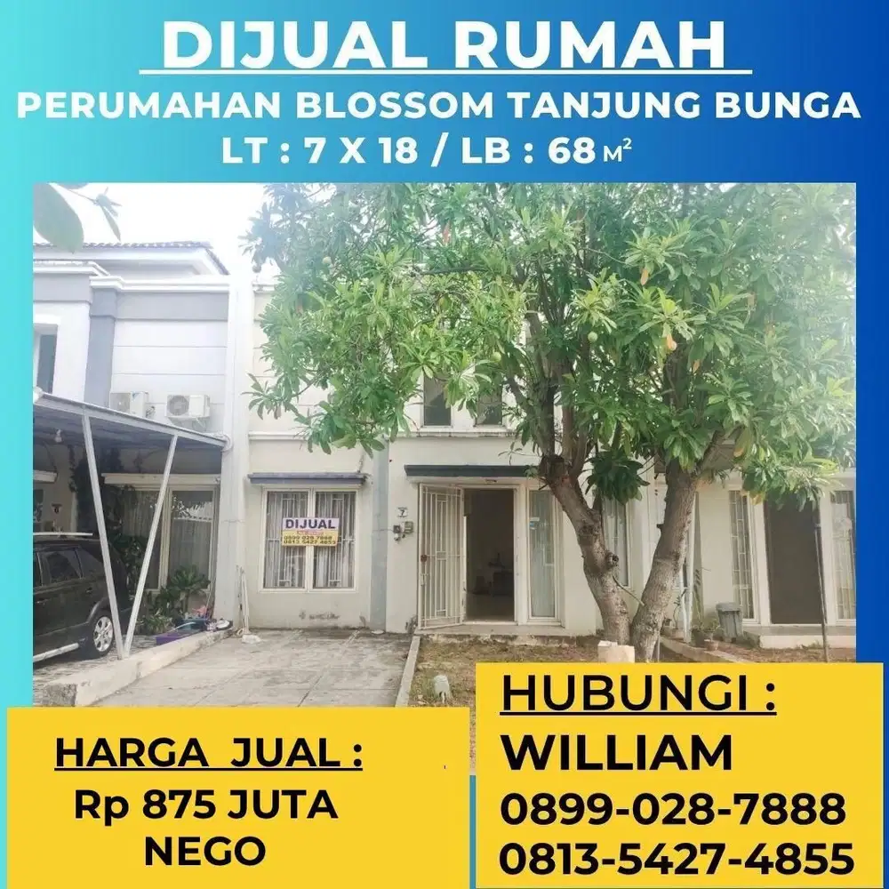 JUAL/DISEWAKAN RUMAH DI PERUMAHAN BLOSSOM TANJUNG BUNGA MAKASSAR