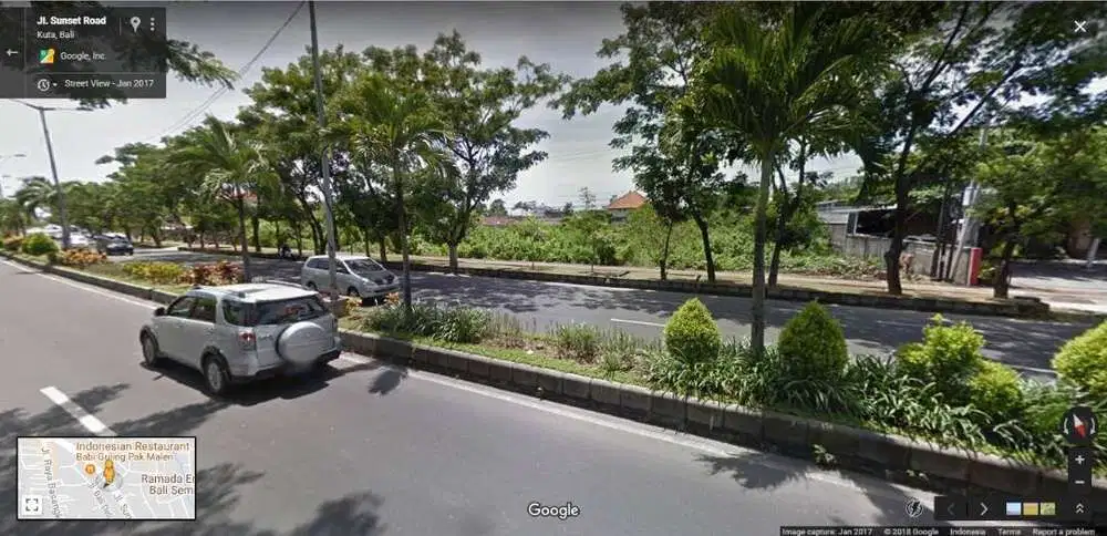 MURAH    TANAH SEWA 25 TH JL UTAMA SUNSET ROAD SEMINYAK - LUAS 3800M2