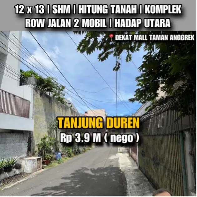 V007 JUAL RUMAH LAMA 12x13 TANJUNG DUREN DEKAT MALL TAMAN ANGGREK