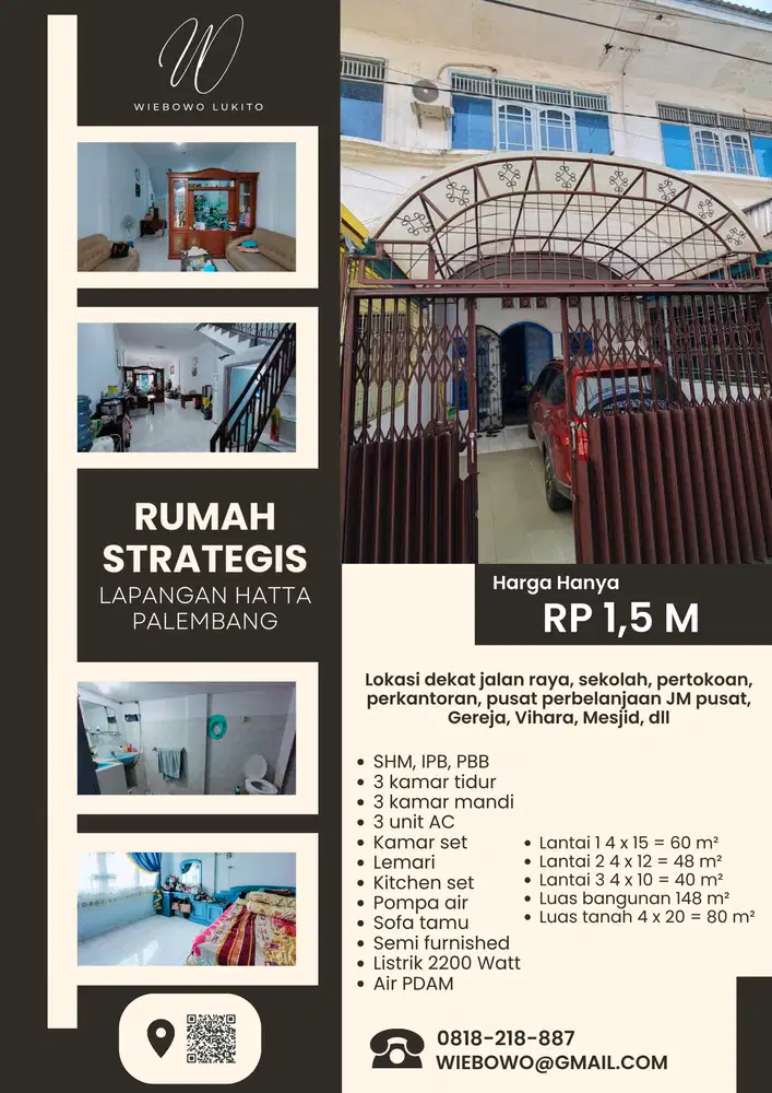 Dijual Rumah Lapangan Hatta Palembang