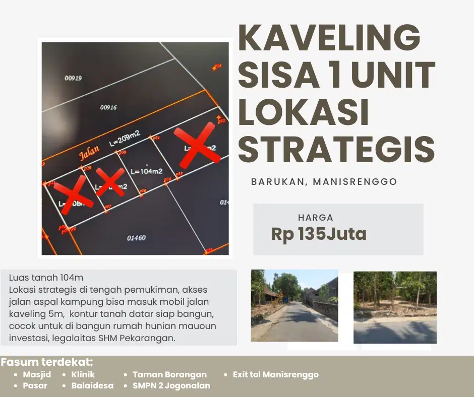 JANGAN SAMPAI KEHABISAN HANYA SISA 1 UNIT SAJA KAVELING MURAH