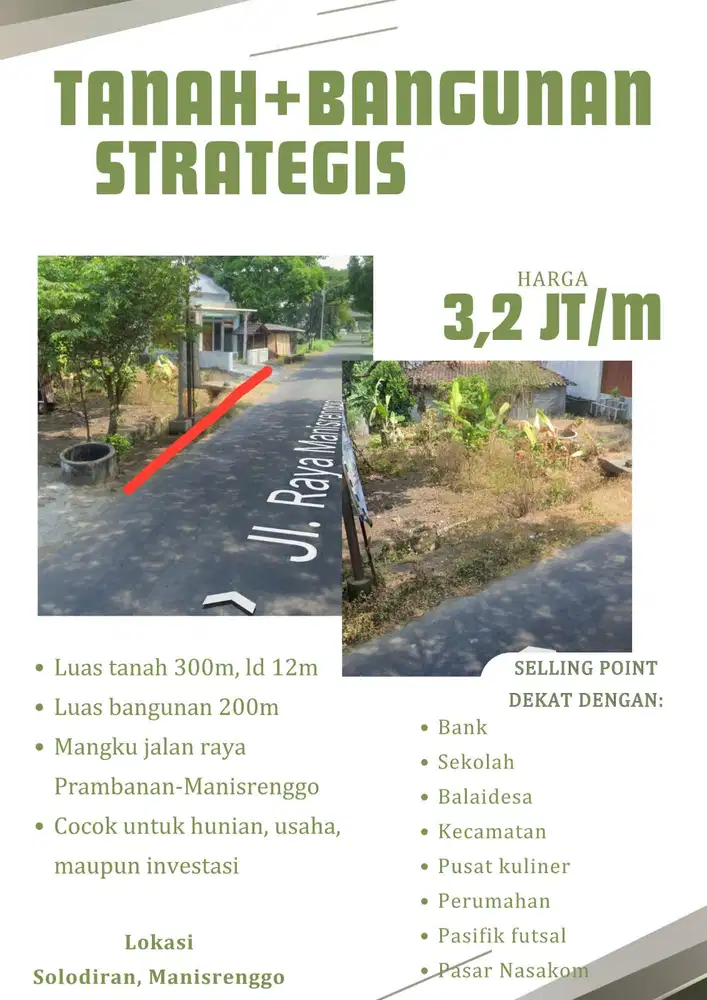 SEDANG CARI TANAH PEKARANGAN STRATEGIS UNTULK USAHA?