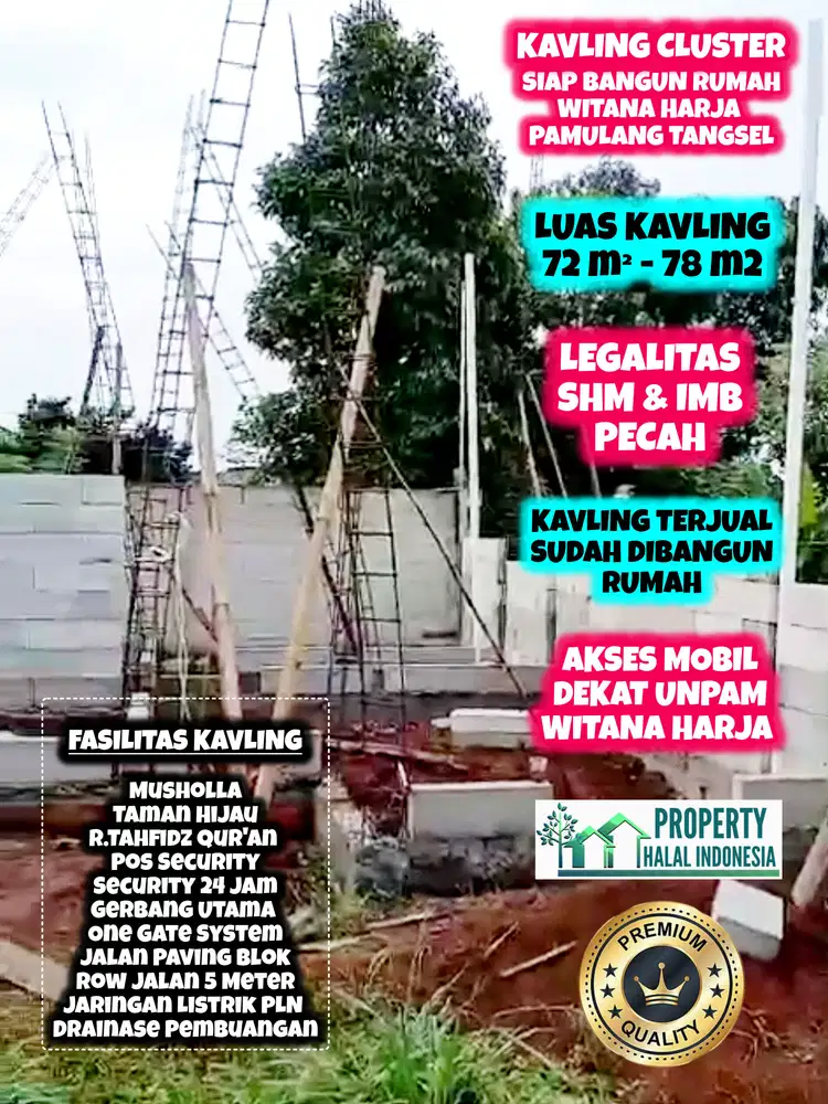 Jual Kavling SHM Pecah Siap Bangun Rumah Witana Harja Pamulang Tangsel