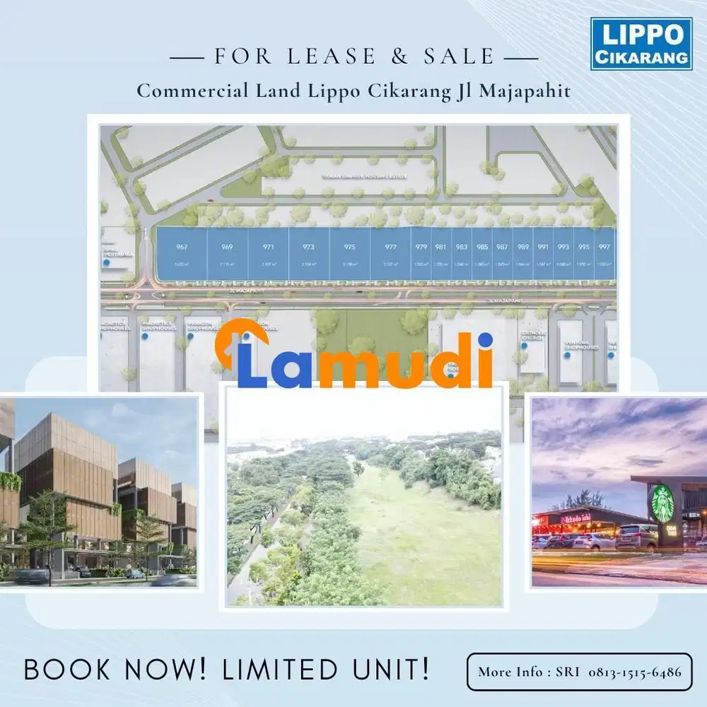 DIJUAL CEPAT TANAH COMMERCIAL 6 JUTAAN DIDALAM KAWASAN LIPPO CIKARANG