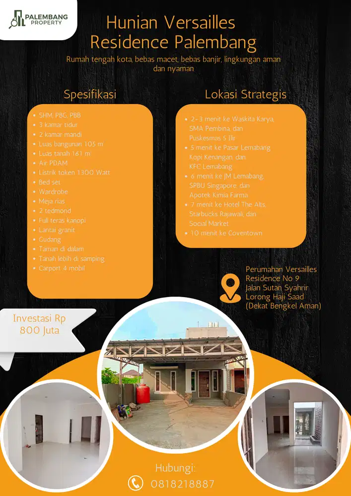 Dijual Rumah Palembang di Versailles Residence