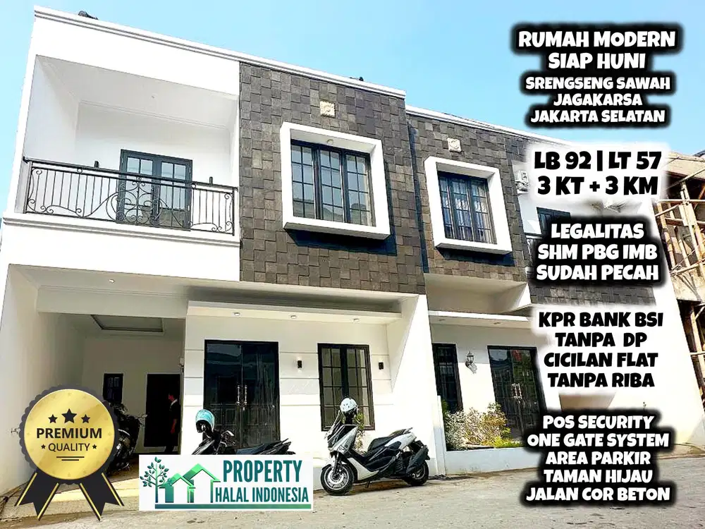 Jual Rumah Siap Huni Srengseng Jagakarsa Jaksel KPR BSI Tanpa DP Flat