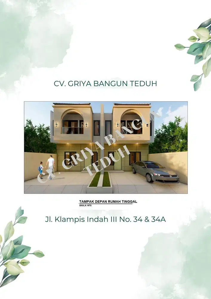 Rmh jl Klampis Indah III no 34 & 34A - Surabaya  LT 132 LB 190 (2lt)