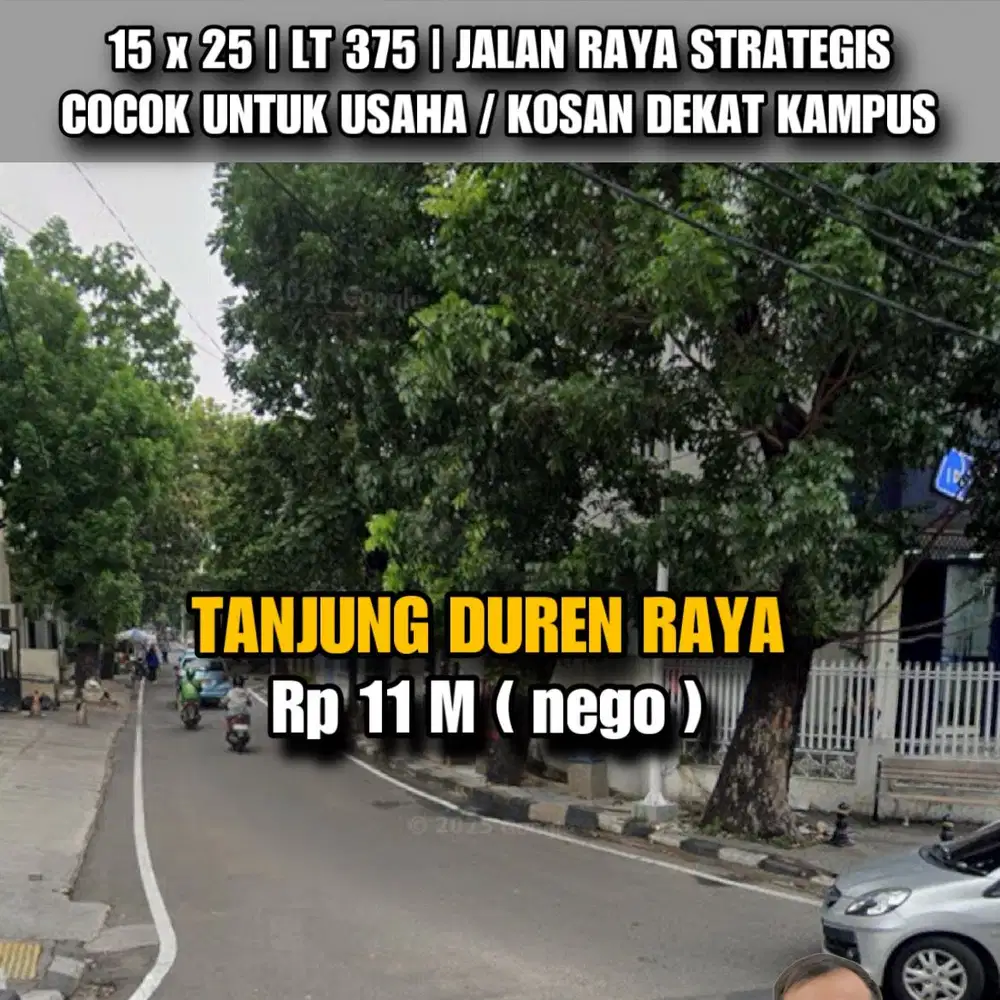 V006 HITUNG TANAH 15x25 TANJUNG DUREN STRATEGIS DEKAT CENTRAL PARK