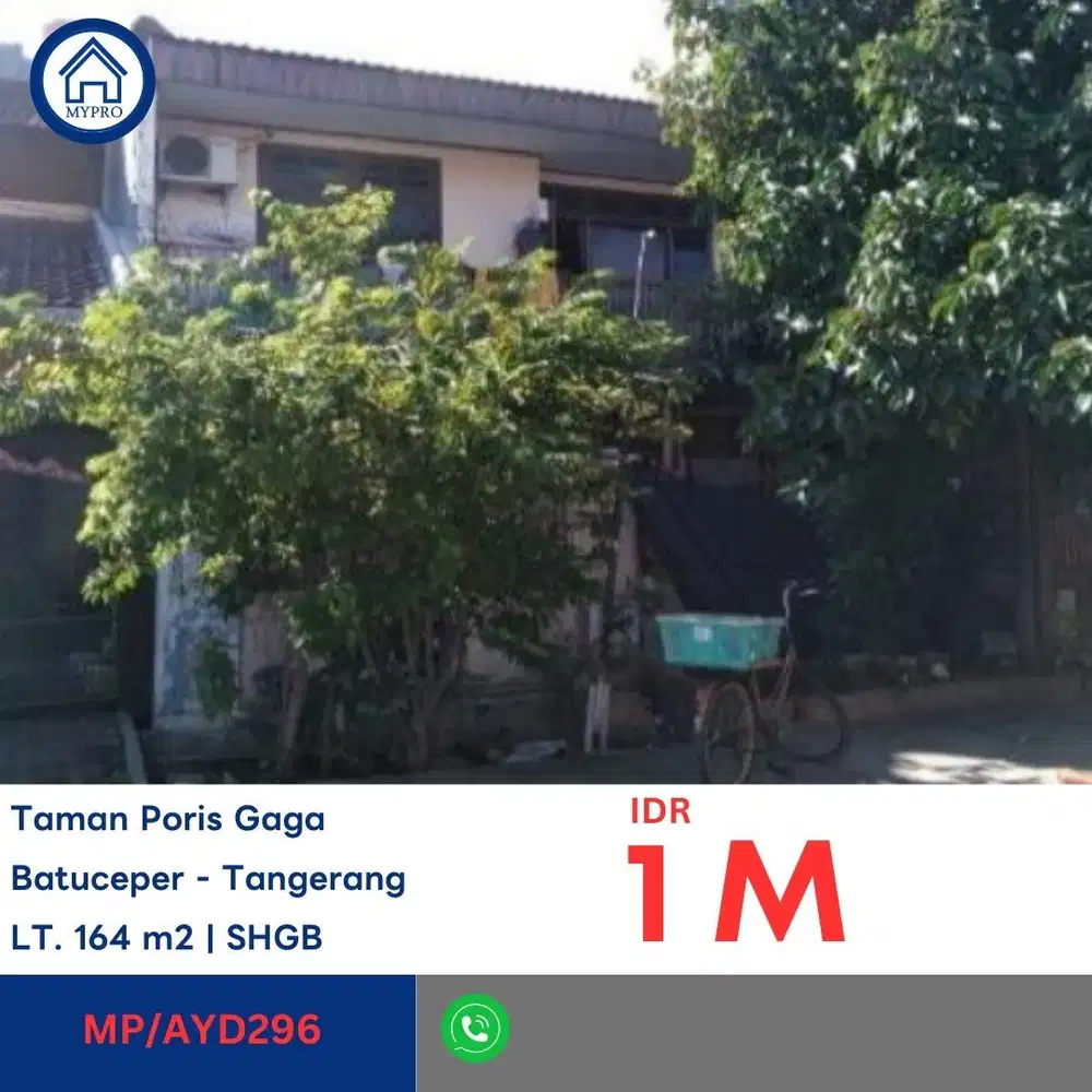 JUAL VIA AYDA RUMAH DI TAMAN PORIS GAGA BATU CEPER TANGERANG