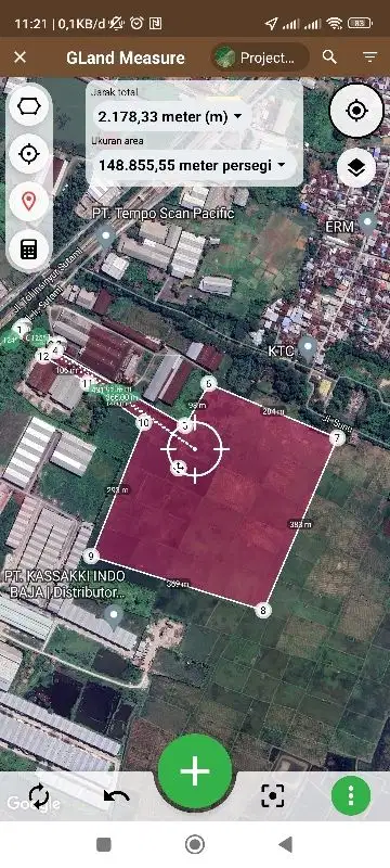 Di jual tanah gudang ir sutami