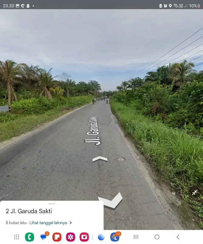 Tanah 70x450,  jalan lintas Garuda Sakti KM 9.