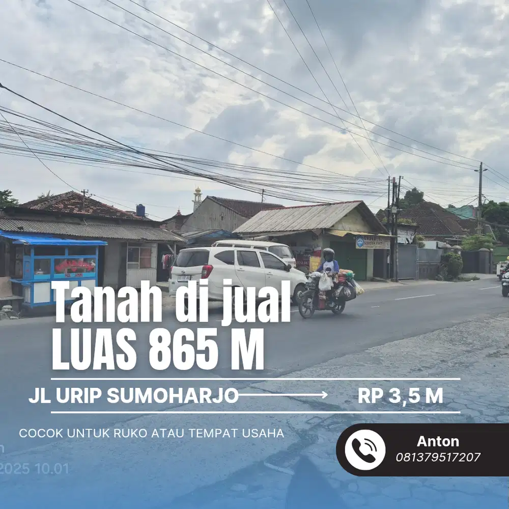 Tanah di jual di way halim urip Sumoharjo