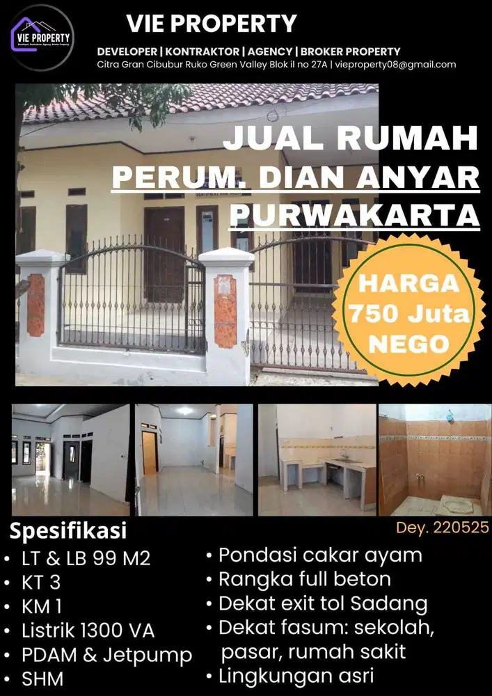 Rumah siap huni di Perum Dian Anyar Purwakarta