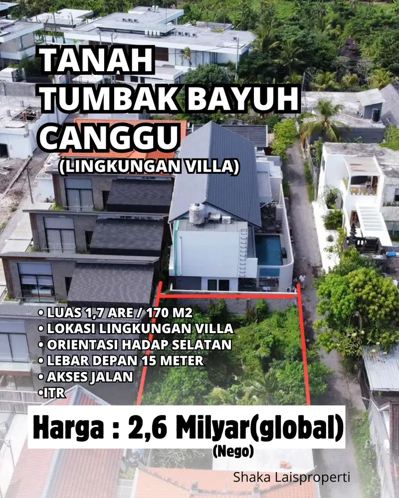 tanah premium kawasan villa tumbak bayuh berada di sebelah robean